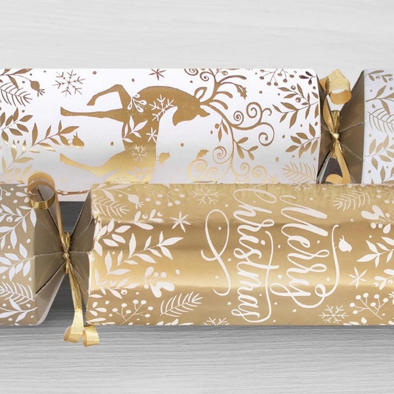 RSW 10 Gold Reindeer 14-Inch Christmas Crackers – Holiday Party Favors, Festive Fun, and Seasonal Decor for Kids and Family, Christmas Celebration Essentials - Image 4