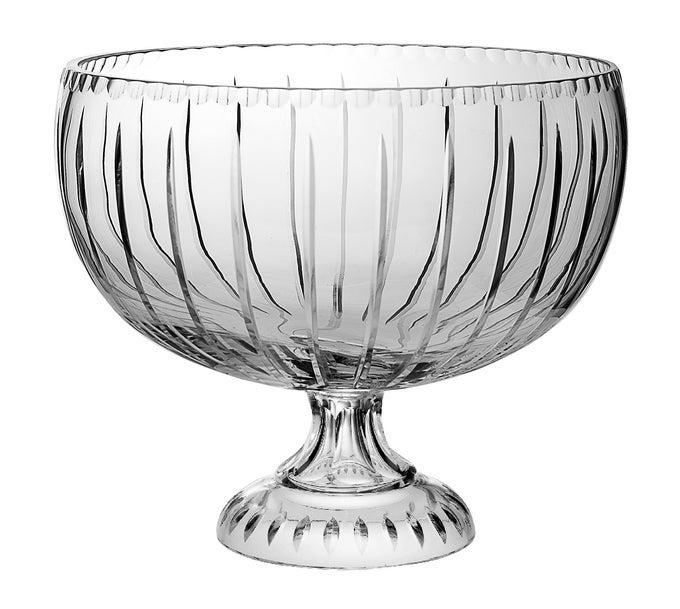 EUROPEAN CRYSTAL HANDMADE LARGE CENTERPIECE FOOTED BOWL PUNCH BOWL 12 D 12 DIAMETER 270 OZ 85 QUARTS MADE IN EUROPE