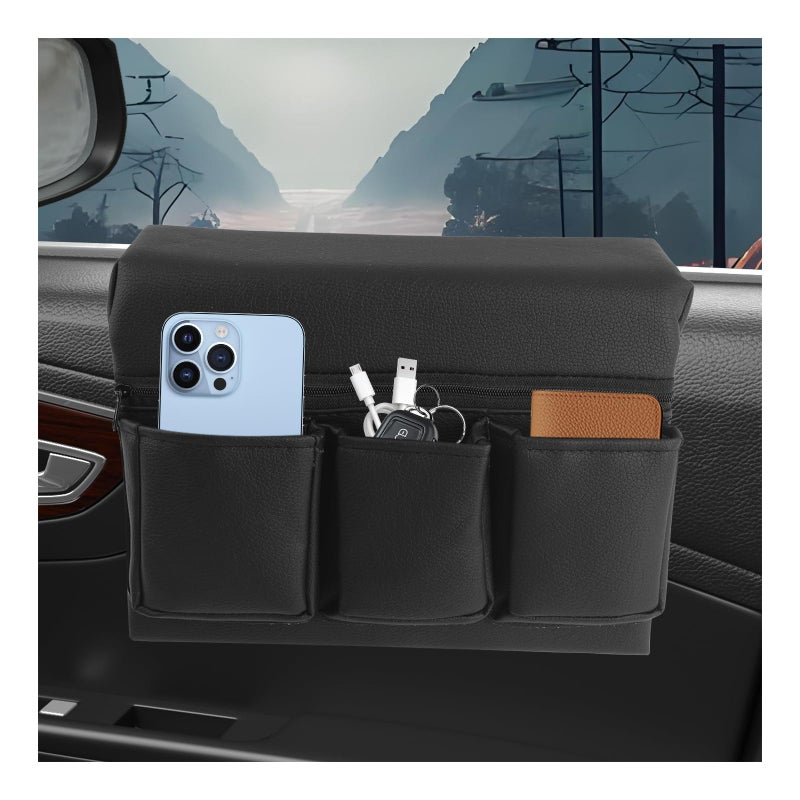 Figpade Car Armrest Storage Box for Window,Multi-Function Car Window Armrest Organizer with Multiple Storage Pockets,Arm Rest Organizer Cars Windows for Armrests and Increasing Storages - Image 1