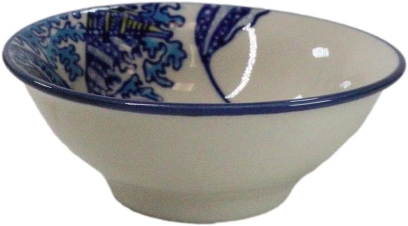 Ebros Gift Pack Of 8 White And Blue Contrast Hokusai The Great Wave Of Kanagawa With Mount Fuji Round Sauce Dishes Bowls Set 375 Diameter - Image 5