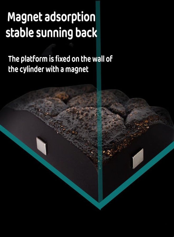 زيروديس صخرة عائمة من الراتنج على شكل سلحفاة لحوض السمك من زيروديس، جزيرة عائمة للتشمس للزواحف، زينة وإكسسوارات للأسماك (صغيرة) - Image 5