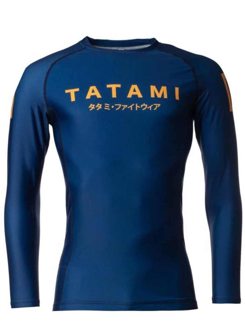 Tatami Fightwear - KATAKANA LONG SLEEVE RASHGUARD NAVY SMALL - Image 1