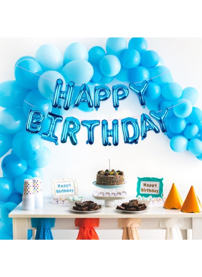 Generic - Happy Birthday Balloon Banner Letter Party Decorations - 16 Inch 3D Letter Aluminum Foil Inflatable Letter Kit Set - Party Decor And Event Supplies - Letter Balloon Sign Birthday Party Decor - Image 1
