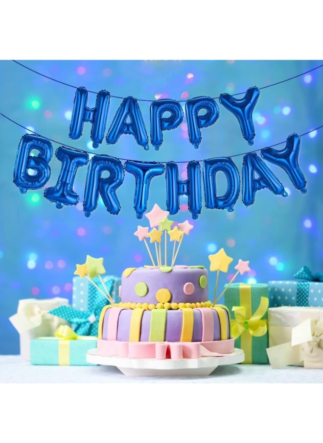 Generic - Happy Birthday Balloon Banner Letter Party Decorations - 16 Inch 3D Letter Aluminum Foil Inflatable Letter Kit Set - Party Decor And Event Supplies - Letter Balloon Sign Birthday Party Decor - Image 1