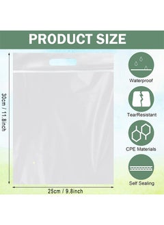Depend Frosted T Shirt Bags, 50 Pieces Poly Mailers With Handle Frosted T Shirt Bags Packaging Bags Mailing Envelopes Clear Shipping Bags For Small Business Clothing Transporting  - Image 2
