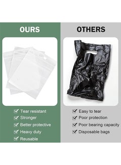 Depend Frosted T Shirt Bags, 50 Pieces Poly Mailers With Handle Frosted T Shirt Bags Packaging Bags Mailing Envelopes Clear Shipping Bags For Small Business Clothing Transporting  - Image 3