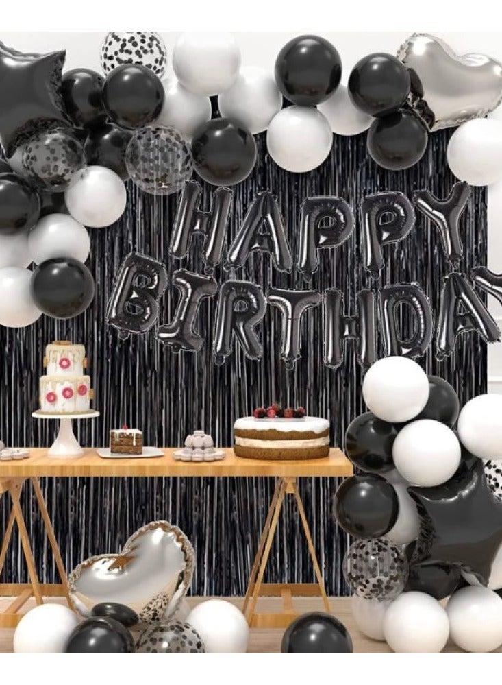 Birthday Party Decorations Happy Birthday Banner Foil Balloons Latex Balloons Tassel Curtain 40pcs  - Image 4