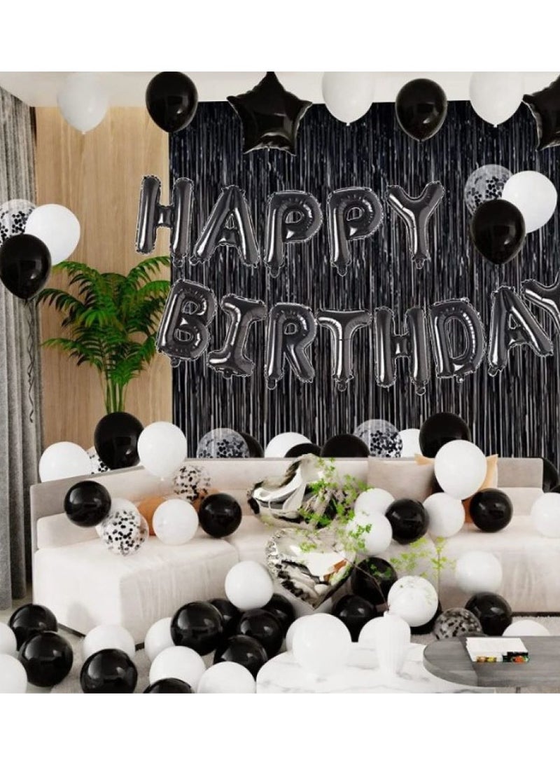 Birthday Party Decorations Happy Birthday Banner Foil Balloons Latex Balloons Tassel Curtain 40pcs  - Image 5