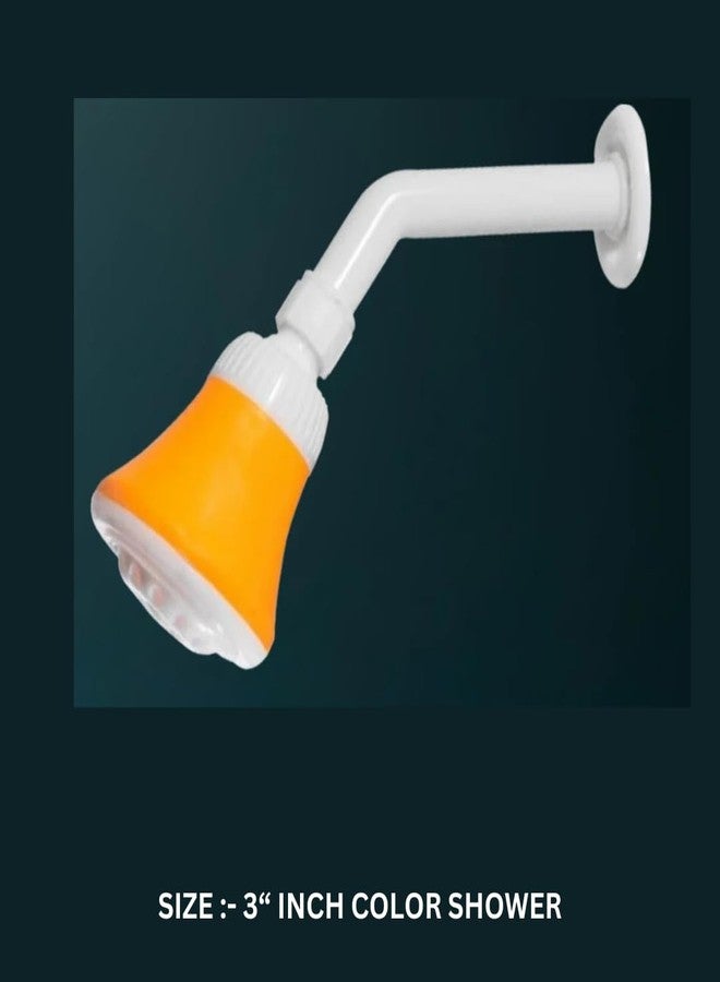 BATHONIX دش فاخر من مادة PVC برتقالية اللون من BATHONIX مقاس 3 بوصات مع ذراع دش من مادة PVC مقاس 7 بوصات (مجموعة من قطعة واحدة) - Image 2