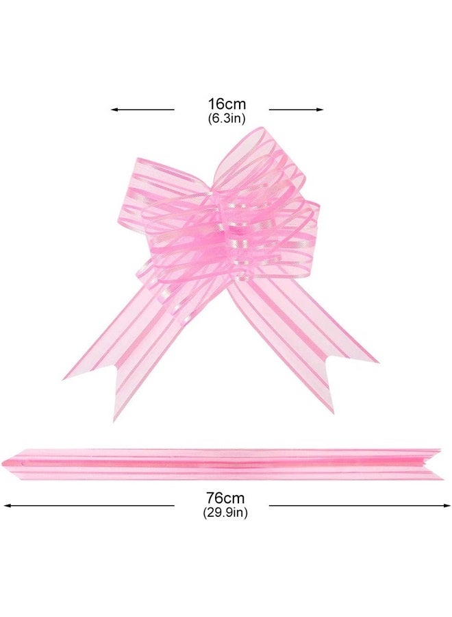 Generic 20 Pack Pink Pull Bows for Gift Wrapping, Large 50mm Organza Pulled Bow for  Birthday Present Decor Bouquet Boxes Hampers Flower Wedding Gift Baskets Ties  - Image 2
