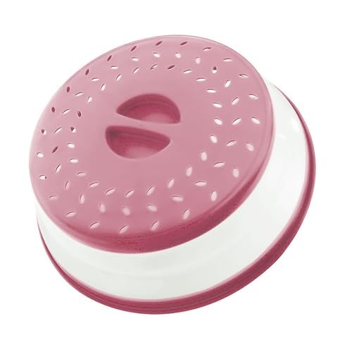 JYYHSF Collapsible Microwave Splatter Cover, Microwave Plate Cover With Steam Vent，BPA-Free Silicone & Plastic (Dark pink, 10.5IN) - Image 1