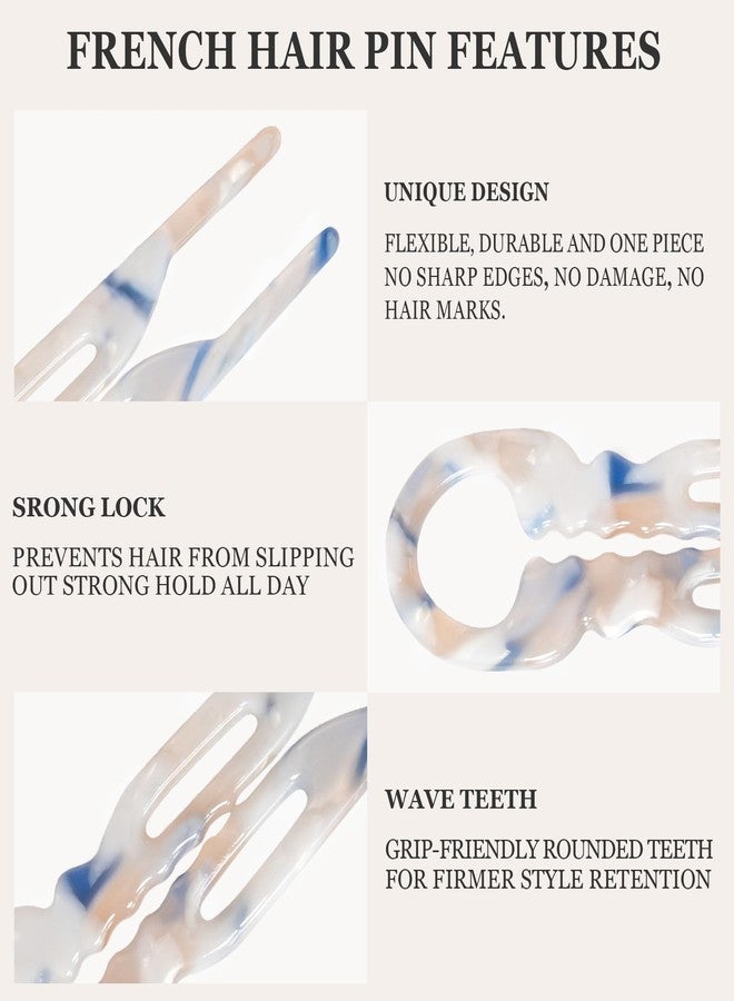 Sunolga 6 PCS 2.83'' Small French Hair Pins for Women, Prestige Hair Pins for All Hair Curved Shape for Better Head Fit Hair Accessories Serrated Anti-Slip Design Hairpins - Image 4
