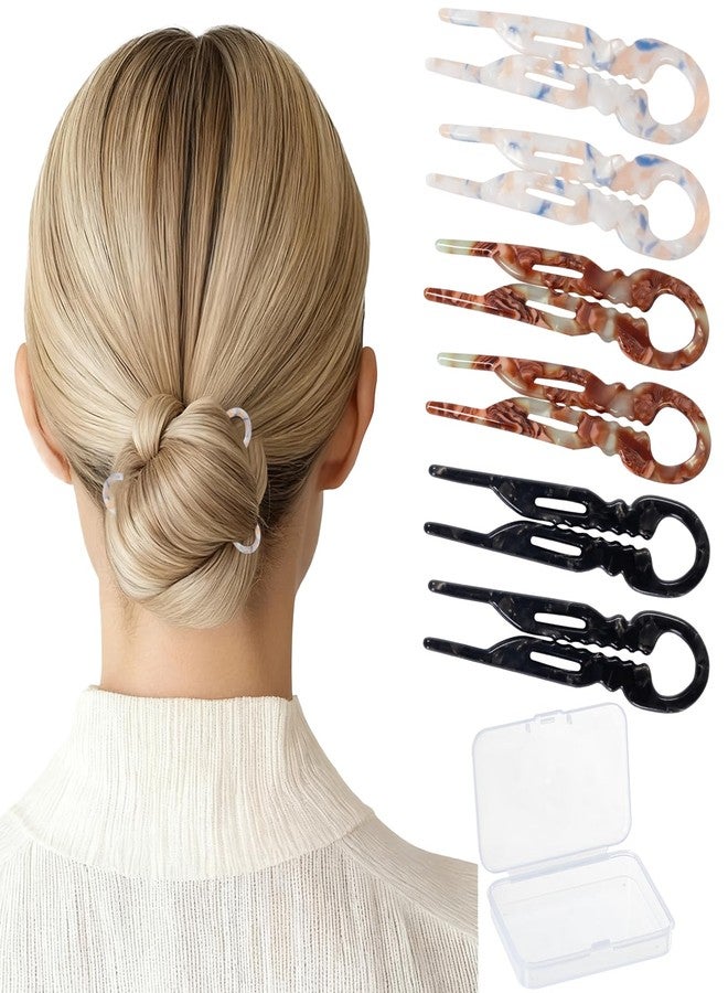 Sunolga 6 PCS 2.83'' Small French Hair Pins for Women, Prestige Hair Pins for All Hair Curved Shape for Better Head Fit Hair Accessories Serrated Anti-Slip Design Hairpins - Image 1
