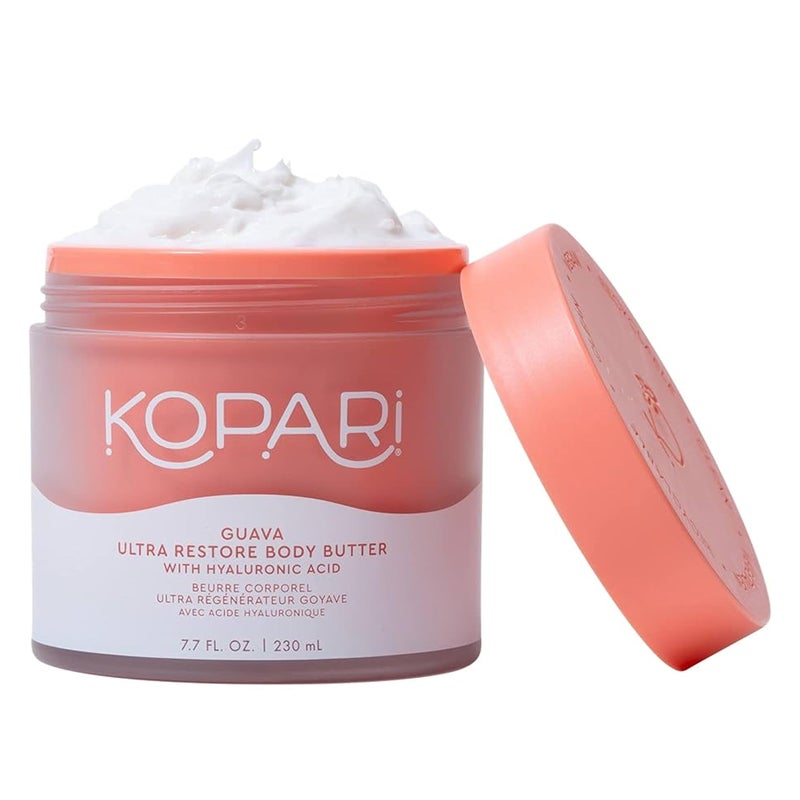 Kopari Ultra Restore Body Butter, Whipped Lightweight Formula, Hyaluronic Acid & Mango Seed Butter, Deep & Long-Lasting Moisture, Guava 7.7 oz - Image 2