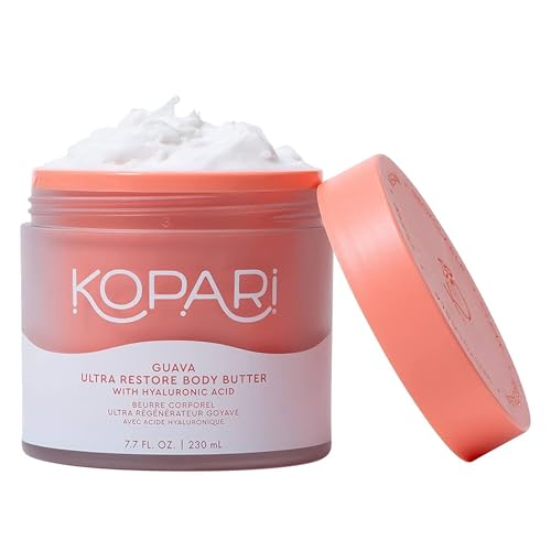Kopari Ultra Restore Body Butter, Whipped Lightweight Formula, Hyaluronic Acid & Mango Seed Butter, Deep & Long-Lasting Moisture, Guava 7.7 oz - Image 1