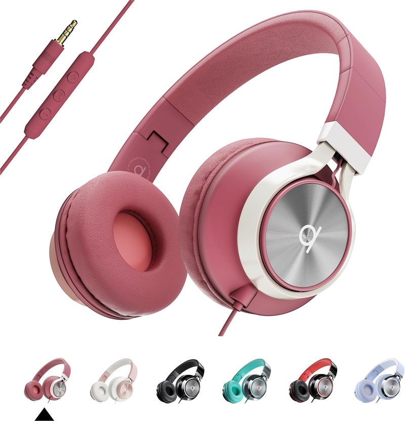 Artix CL750 On-Ear Headphones Wired with Mic and Volume Control — Noise Isolating Corded Over Ear Headphones with Microphone for Laptop and Computer, Plug in Headset with Cord (Aux Jack 3.5mm) - Image 1