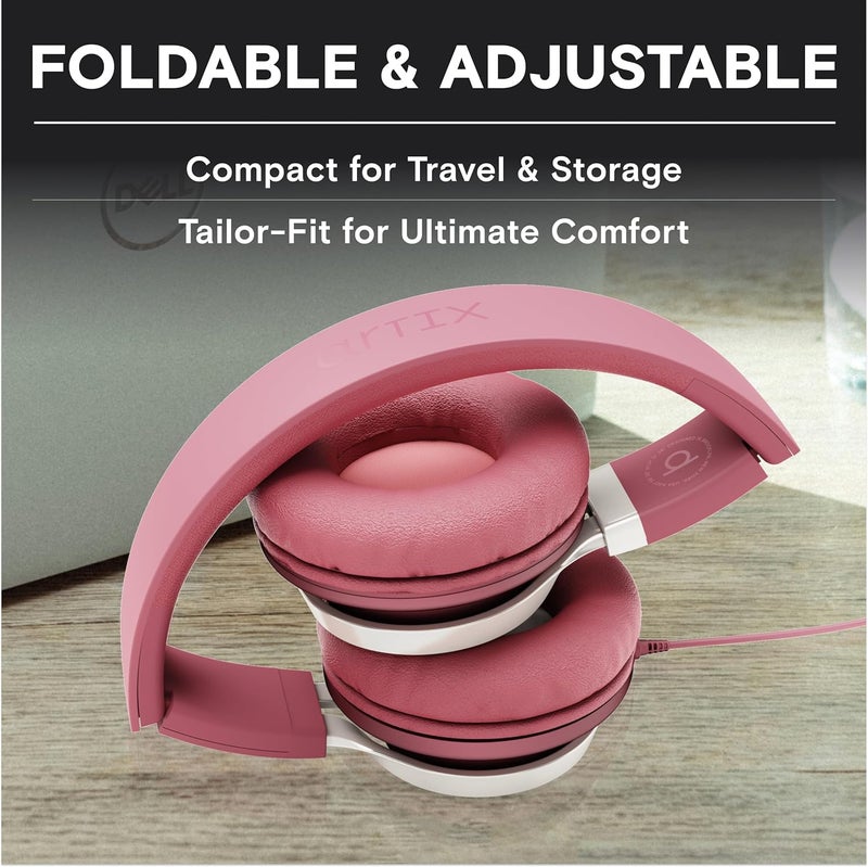 Artix CL750 On-Ear Headphones Wired with Mic and Volume Control — Noise Isolating Corded Over Ear Headphones with Microphone for Laptop and Computer, Plug in Headset with Cord (Aux Jack 3.5mm) - Image 4