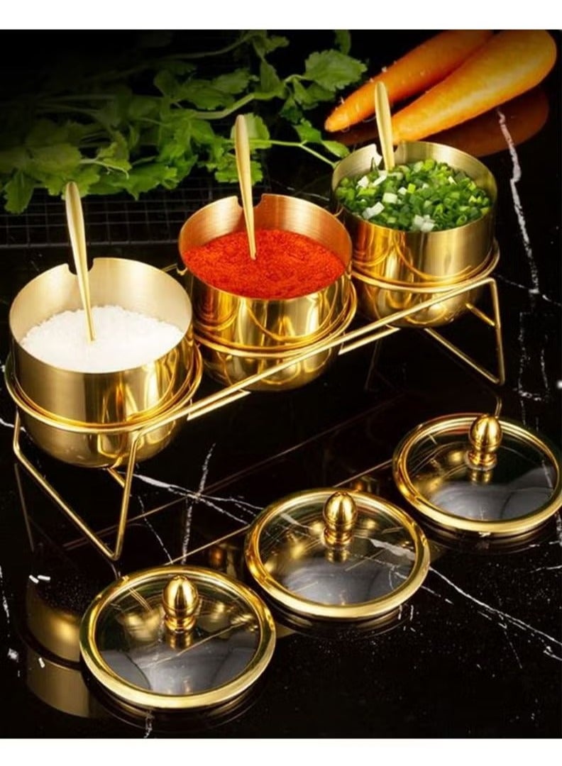 Arabest 2 Pcs Stainless Steel Seasoning Box,Spice pot seasoning bottle Salt Pepper sugar storage bottle With Spoon and Clear Lid for home and kitchen - Image 4