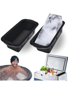 Extra Large Ice Block Mold,2 Pack 4.7lbs Ice Cubes for Cold Plunge or Coolers,Reusable Silicone Ice Molds for Ice Bath Chiller,Big Ice Tray (Black)