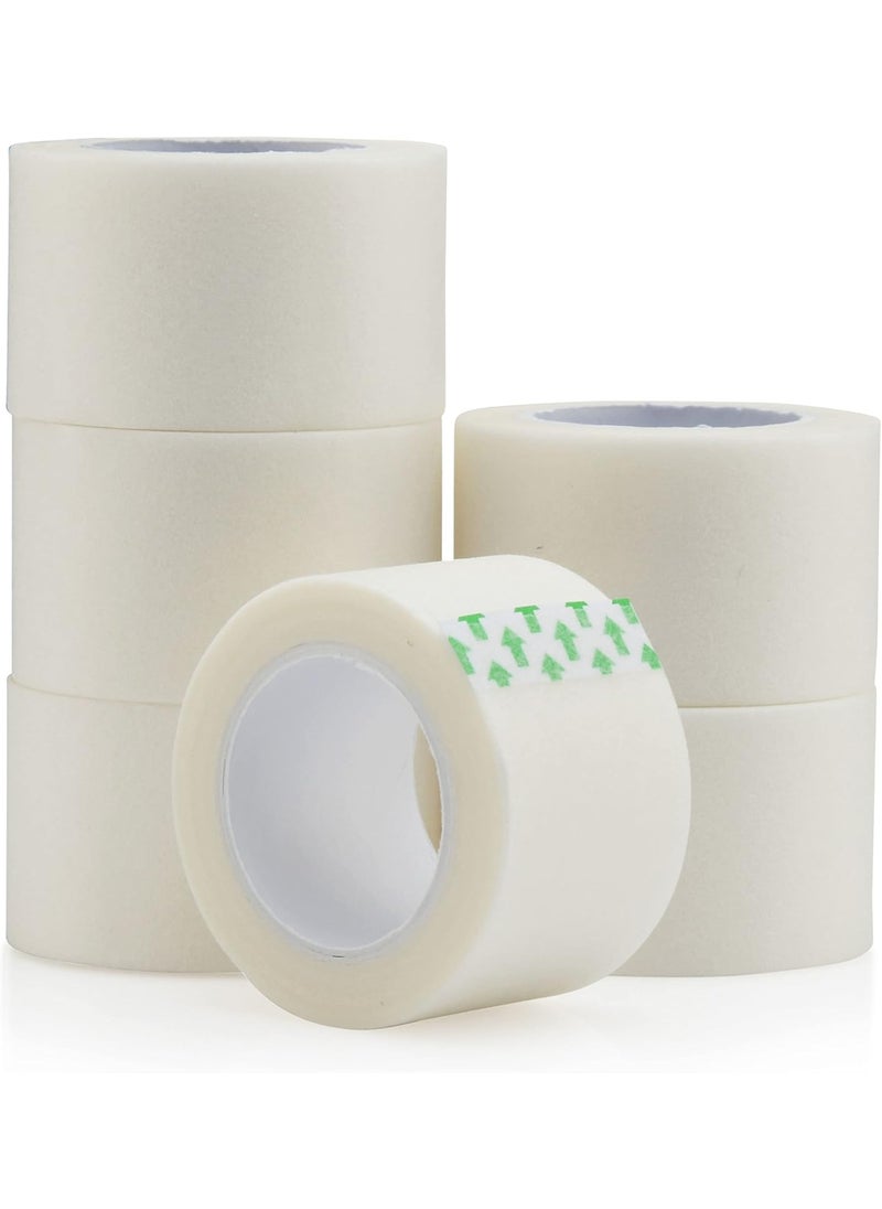 Vakly Paper Medical Tape for First Aid Surgical Wound Dressing 1" x 10 Yards [Pack of 6 Rolls] Lightweight Breathable Microporous Self Adhesive Latex Free Hypoallergenic Bandage Adhesion 