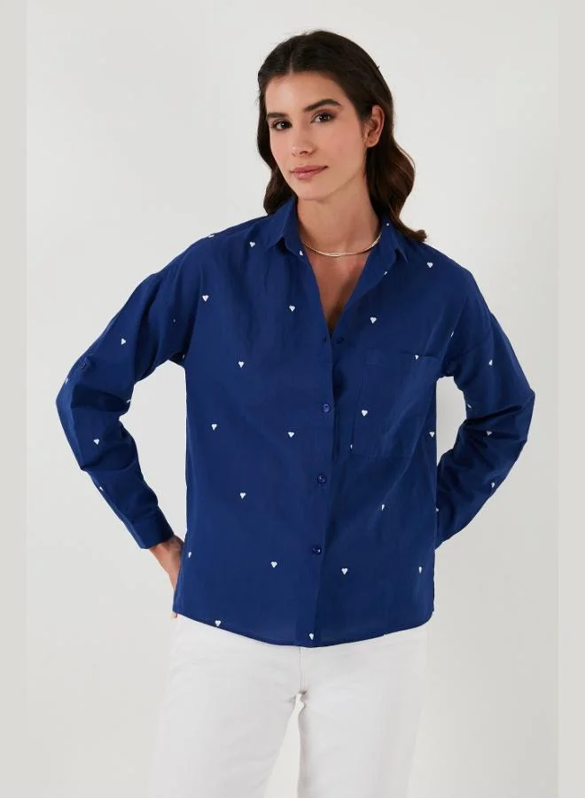 Lela Lela Heart Cotton Regular Fit Single Pocket Shirt Women's SHIRT 514303917