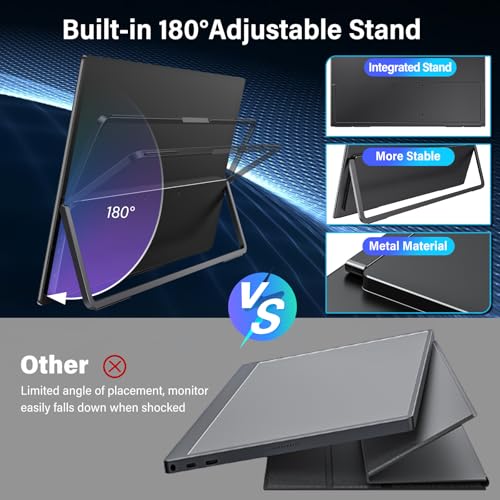 InnoView 18.5 Inch 280Hz Portable Gaming Monitor,2K QHD 100% sRGB Portable Monitor Gameplus HDR FreeSync Laptop Monitors,Portable Screen for PC Phone Game Console - Image 4