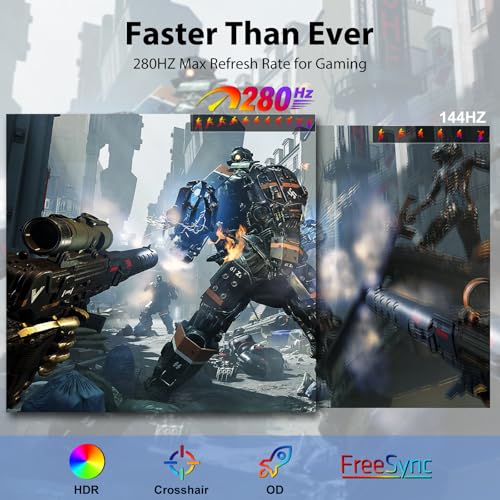 InnoView 18.5 Inch 280Hz Portable Gaming Monitor,2K QHD 100% sRGB Portable Monitor Gameplus HDR FreeSync Laptop Monitors,Portable Screen for PC Phone Game Console - Image 2