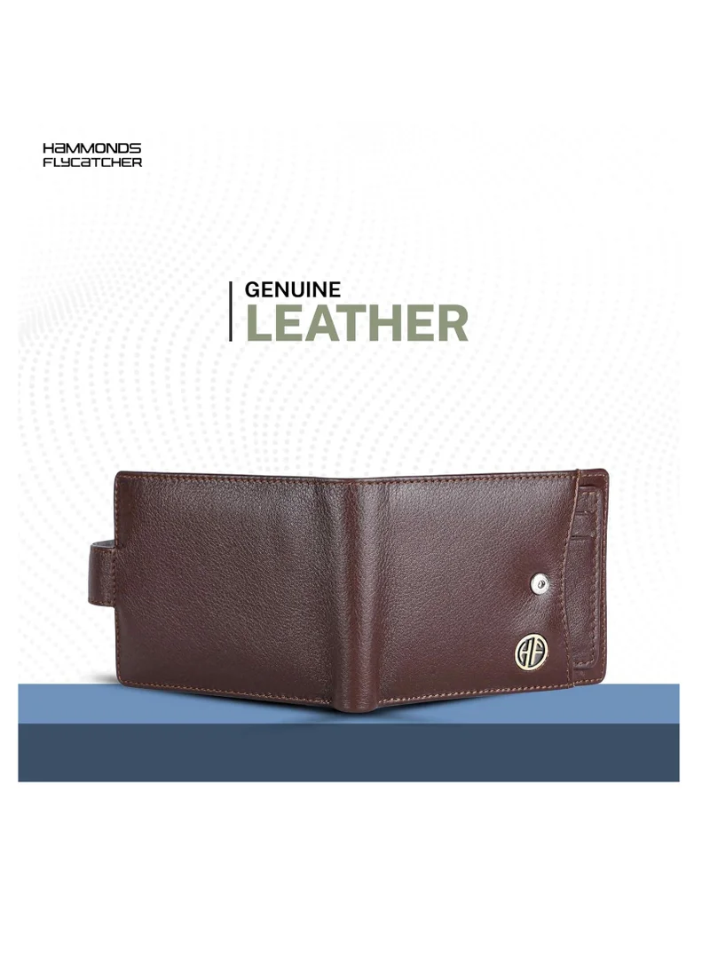 HAMMONDS FLYCATCHER Wallet for Men Leather Original, Men Wallet, Leather Wallet for Men Stylish, Mens Wallet Leather, Wallets for Man, 5 Card Slots, Purse for Men Branded, Gift for Men - Redwood Brown | BLDP