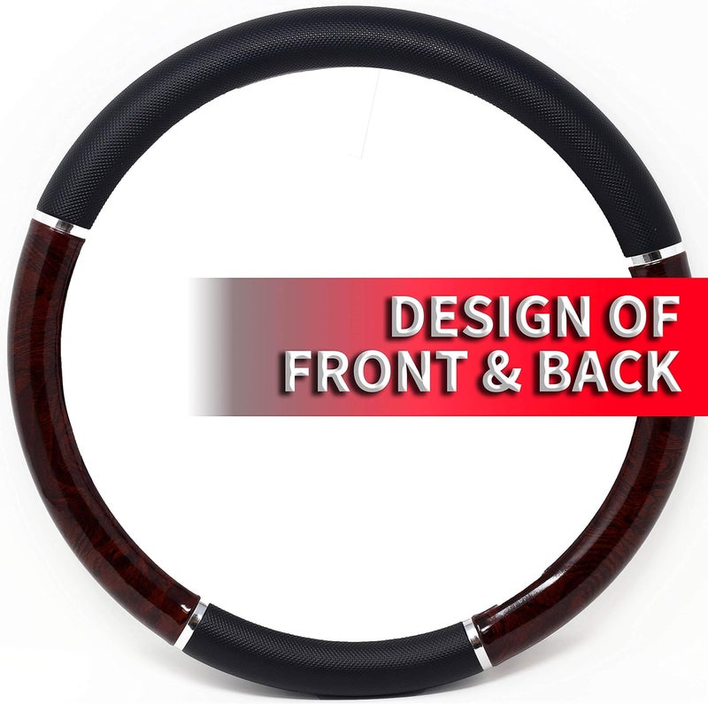 Custom Accessories SOLID WOOD STEERING WHEEL COVER - BLACK - Image 3