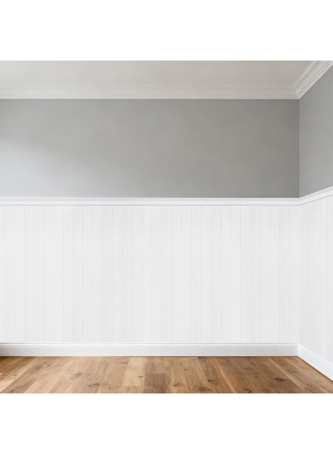 TRAIN2 ART Pre-Cut Wainscoting Panels Kit, WPC Slats Accent Wall Panel for Home Decor Covers 39 x 79 in, Ready to Assemble Decorative Beadboard Panels for Interior Wall Moulding (Style 02) - Image 1