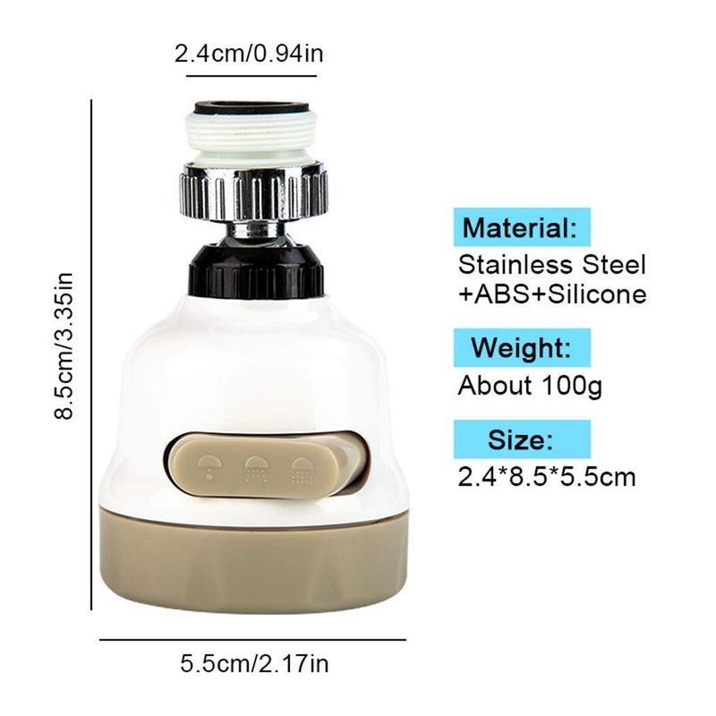 Sevia 360 Degree Rotating WaterSaving SprinklerFaucet Aerator 3 Gear Adjustable WaterSaving Device Head Nozzle SplashProof Filter Extender Sprayer for KitchenBathroom - Image 5