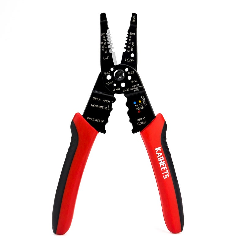 KAIWEETS Wire Stripper 10-22 AWG Wire Splicer Cable Stripper Multipurpose Wire Stripping Tool Electrical Wire Pliers with Screw Cutter - Image 1
