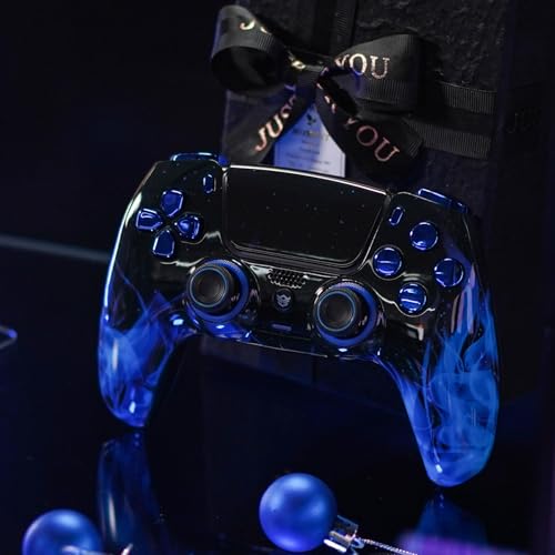 HEXGAMING RIVAL PRO Hall Effect Wireless Controller Compatible with ps5-4 Back Buttons, Mouse-Click Hair Triggers, Interchangeable Thumbsticks - Blue Flames - Image 2
