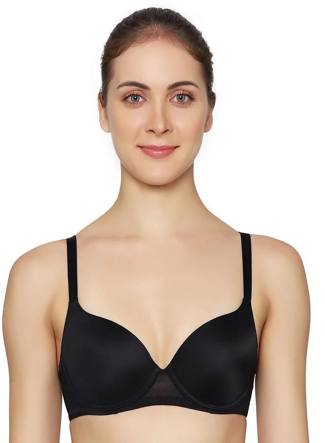 Triumph Triumph International Wired-Padded T-Shirt Bra for Women | Minimizer Size -, Black Smooth Cups & Adjustable Straps | Comfortable Underwire Support | Pack of 1