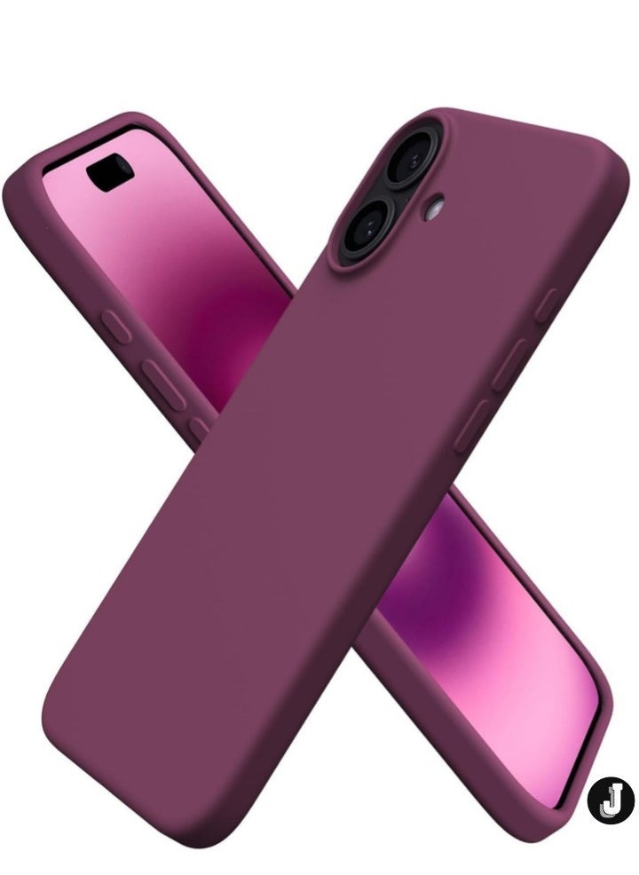 JAJEEK "iPhone 16 Plus Slim Fit Matte Maroon TPU Case – Soft, Flexible Silicone Back Cover for Stylish Protection" - Image 1