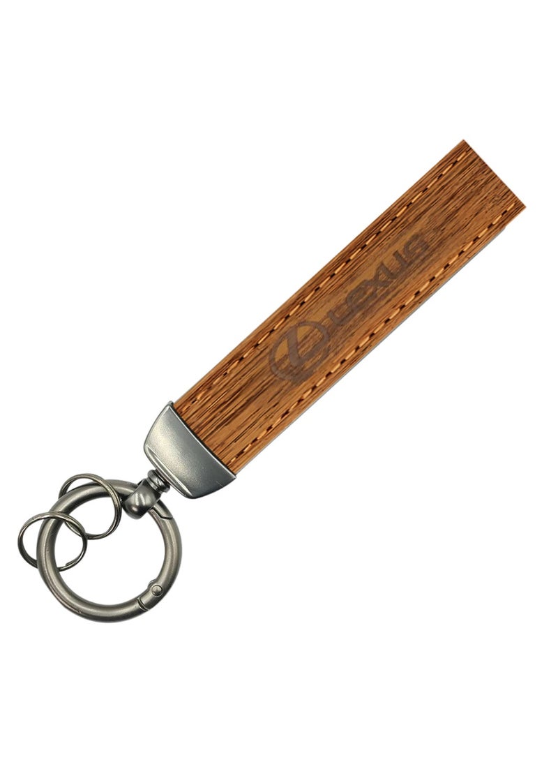 ليكساس سلسلة مفاتيح سيارة لكزس، سلسلة مفاتيح بحلقة معدنية مع حزام جلدي، سلسلة مفاتيح منزلية، - Image 2