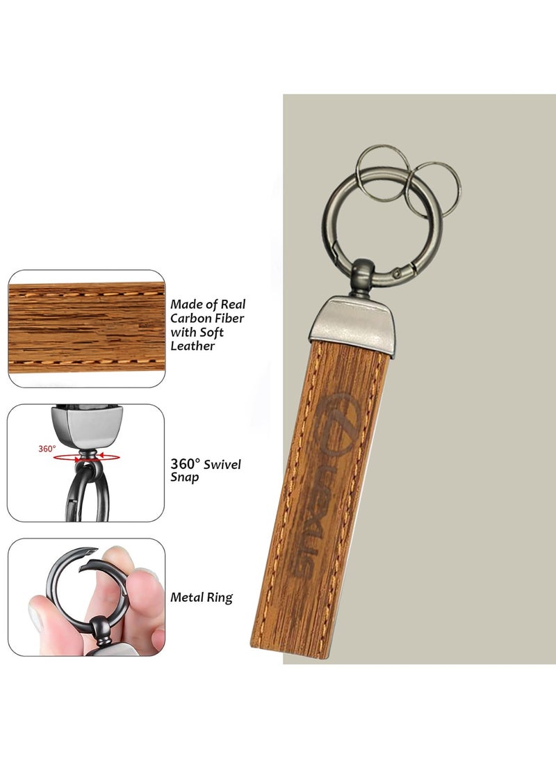 ليكساس سلسلة مفاتيح سيارة لكزس، سلسلة مفاتيح بحلقة معدنية مع حزام جلدي، سلسلة مفاتيح منزلية، - Image 5