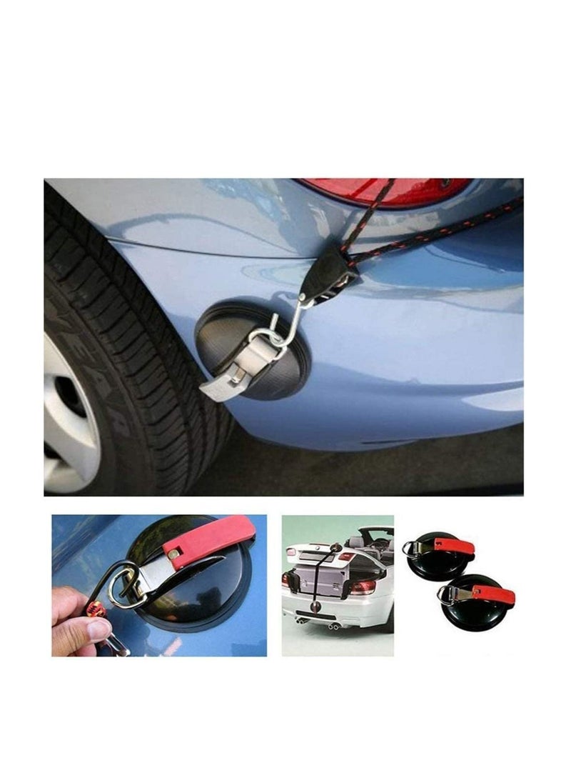 2 Pack Multifunctional Suction Cup, Powerful Sucker Cup Securing S Hook Anchor Heavy Duty Car Tensioner for Camping Mount Tents Luggage Tarps