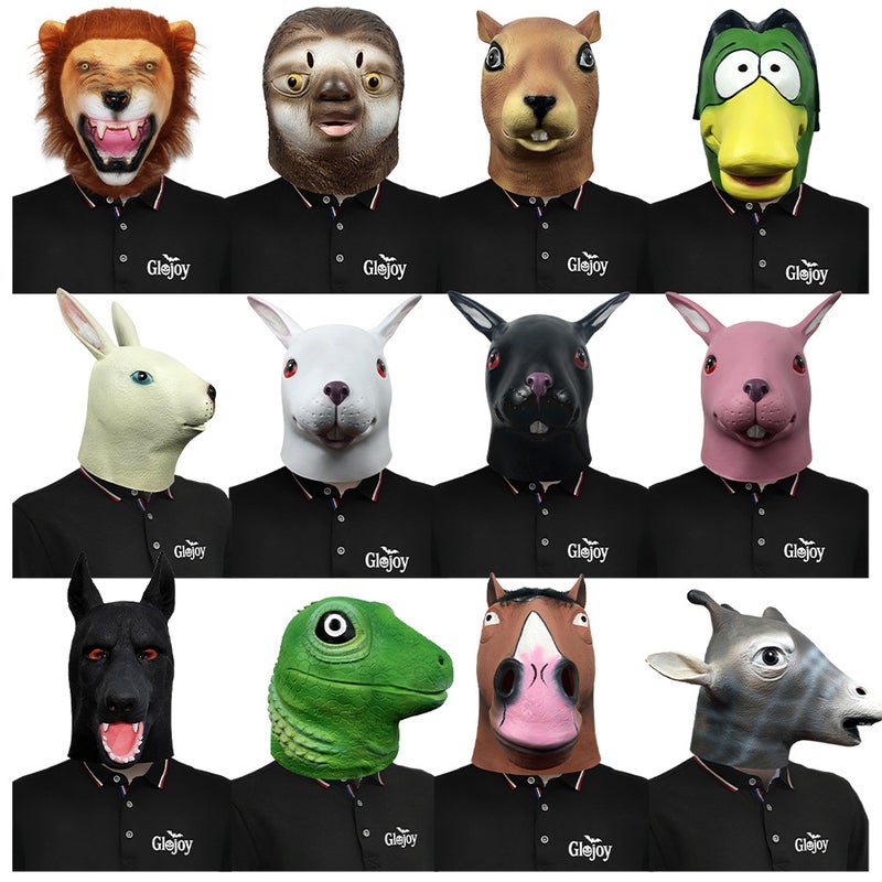general Glojoy Animal Series Latex Headgear Cosplay Masks for Halloween Party - Image 5