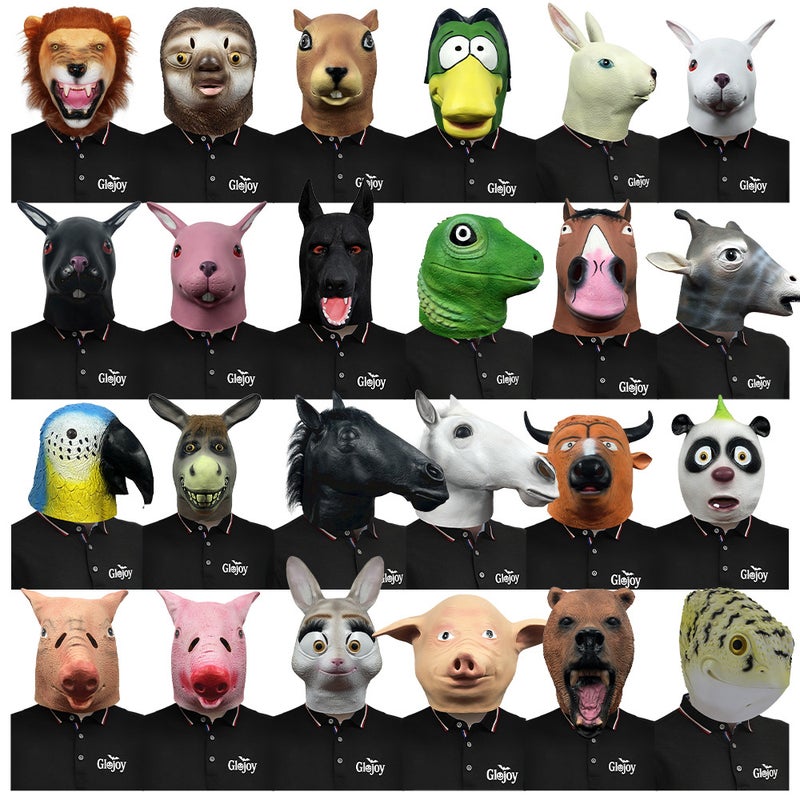 general Glojoy Animal Series Latex Headgear Cosplay Masks for Halloween Party - Image 2