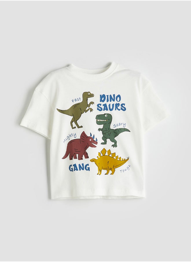 LC WAIKIKI Dinosaur Print Boy T-Shirt and Shorts 2 Pack Summer  - Image 2