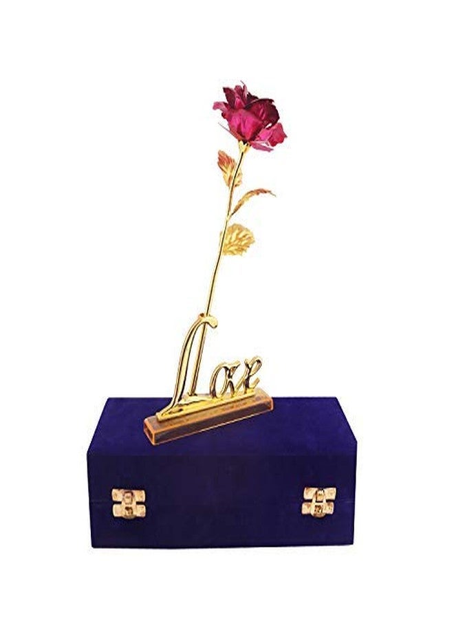 Lavanaya Silver- Exquisite Red Rose and Love Stand in Velvet Box - Elegant Decorative Piece for Home or Office - Handcrafted Lifelike Petals - Ideal Gift for Special Occasions and Loved Ones - Image 1