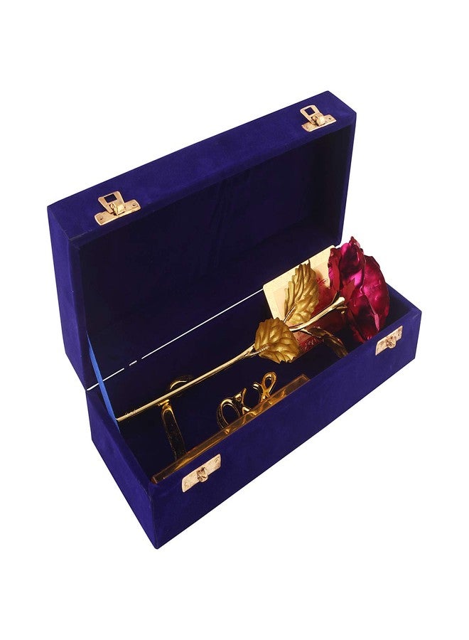 Lavanaya Silver- Exquisite Red Rose and Love Stand in Velvet Box - Elegant Decorative Piece for Home or Office - Handcrafted Lifelike Petals - Ideal Gift for Special Occasions and Loved Ones - Image 5