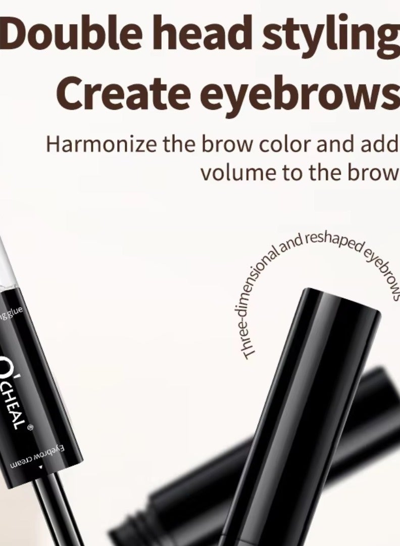 OCHEAL Double Head Eyebrow Styling Gel and Color Cream Natural Fast Drying Film Forming Waterproof and Sweatproof Brow Makeup Eyebrow Color Cream and Brow Styling Gel Black 03 - Image 5