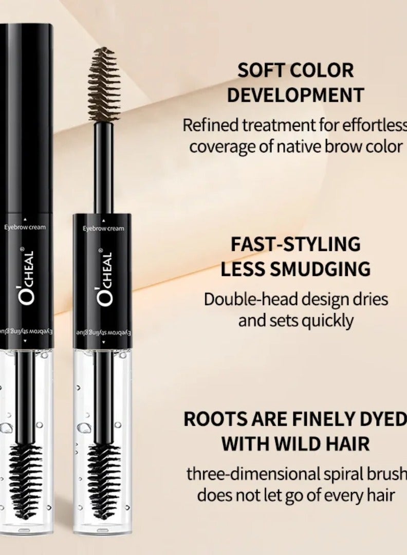 OCHEAL Double Head Eyebrow Styling Gel and Color Cream Natural Fast Drying Film Forming Waterproof and Sweatproof Brow Makeup Eyebrow Color Cream and Brow Styling Gel Black 03 - Image 4