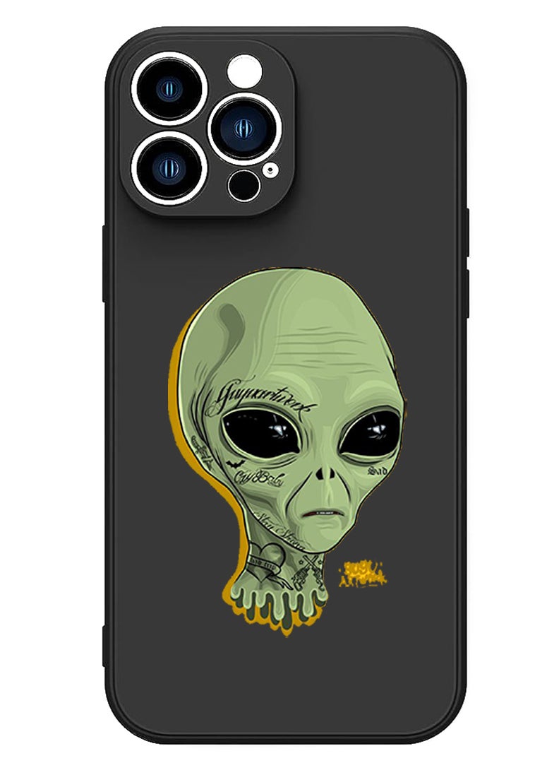 Theodor Protective Slim Fit Case Liquid Silicone Cover with Full Body Protection Anti-Scratch Shockproof Case For iPhone 13 Pro Black  - Allah copy - Image 1
