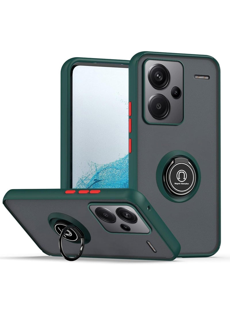 Case For Xiaomi Redmi Note 13 Pro Plus 5G Rotational Metal Ring Grip Kickstand Cover Magnetic Car Mount Holder Case Shockproof TPU Bumper for Redmi Note 13 Pro Plus 5G