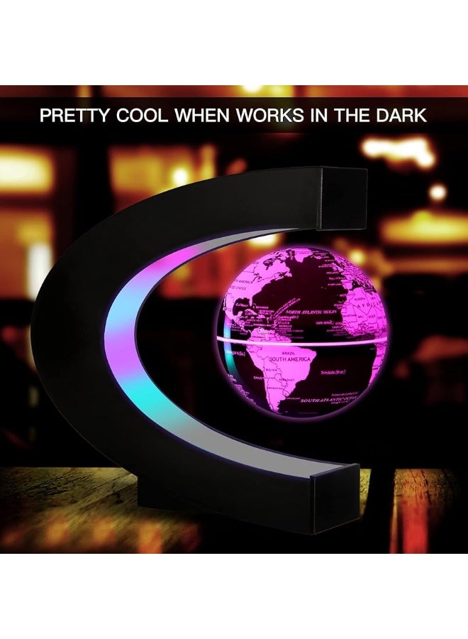 Gresus MultiColor Changing Magnetic Levitation Floating World Map Globe, Floating Globe with LED Lights, Great Fathers Students Teacher Business Boyfriend Birthday Gift for Desk Decoration - Image 4