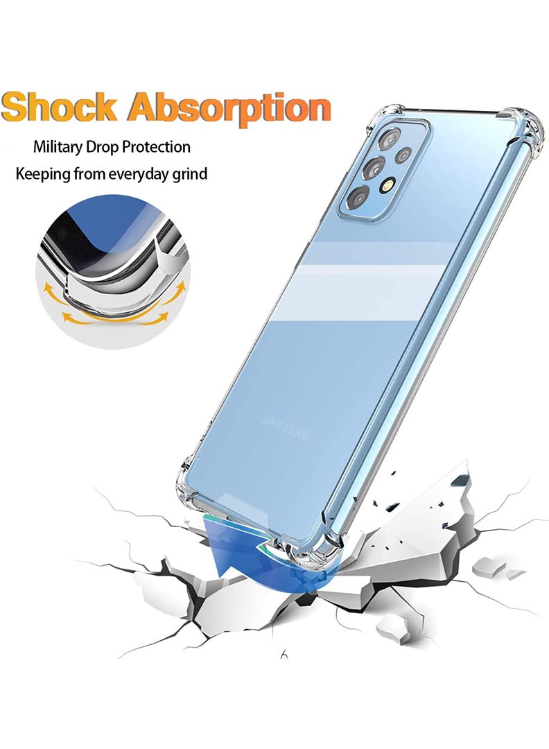 رفع القضية جراب شفاف لهاتف Samsung Galaxy A73، غطاء خلفي صلب من مادة البولي كربونات ممتص للصدمات مع زوايا معززة وحواف ناعمة، جراب شفاف واقٍ من مادة TPU - Image 3