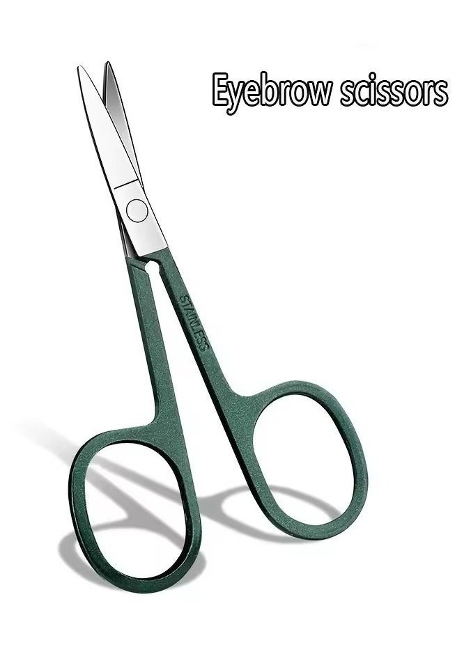 Goolsky - Luxury Portable Manicure Pedicure Set Glossy Black Nail Cutting Kit Personal Care Tools Eyebrow Scissors New 6pcs - Image 1